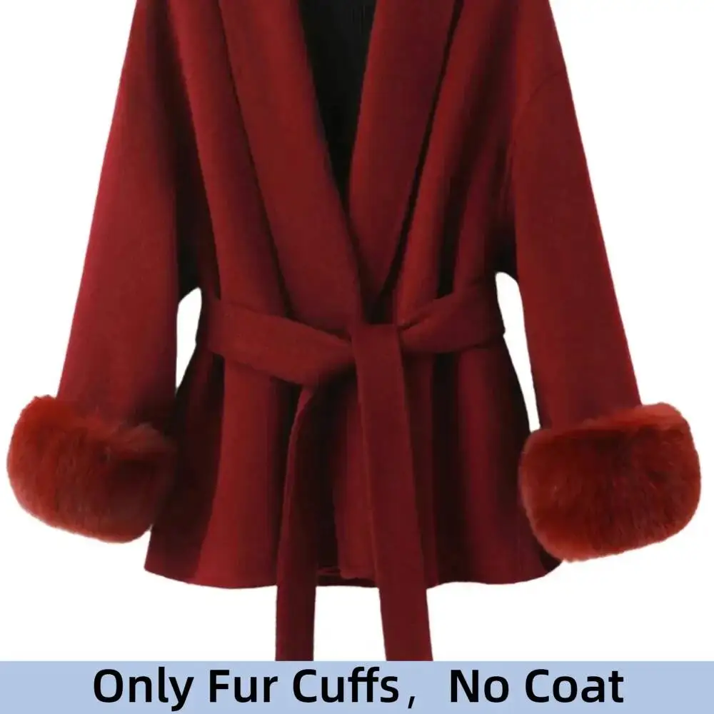 100% Real Natural Fox Fur Arm Cuffs Winter Warm Fur Sleeve Wrist Fashion Luxury Arm Bands Women Elegant Clothing Accessories
