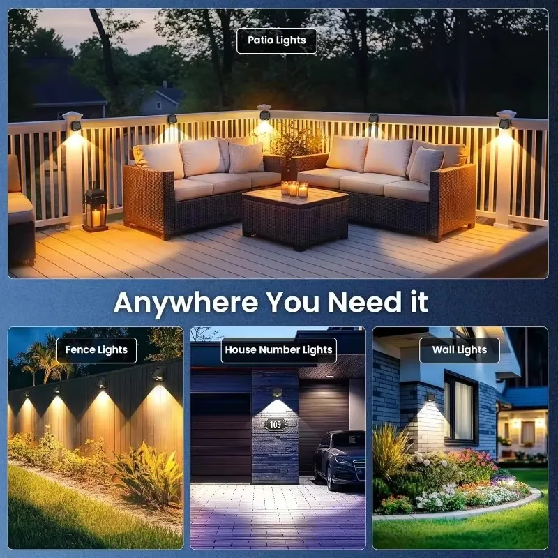 Dual Color Convex Mirror Solar Wall Wash LED Light Outdoor Fence Boardwalk Lamp Solar Exterior Wall Landscape Light