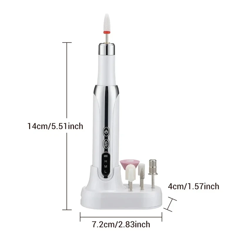 Abae-conjunto de broca elétrica para unhas, apontador de equipamentos de reparo de unhas, ferramenta profissional de moagem de unhas removedor de unhas moedor de unhas