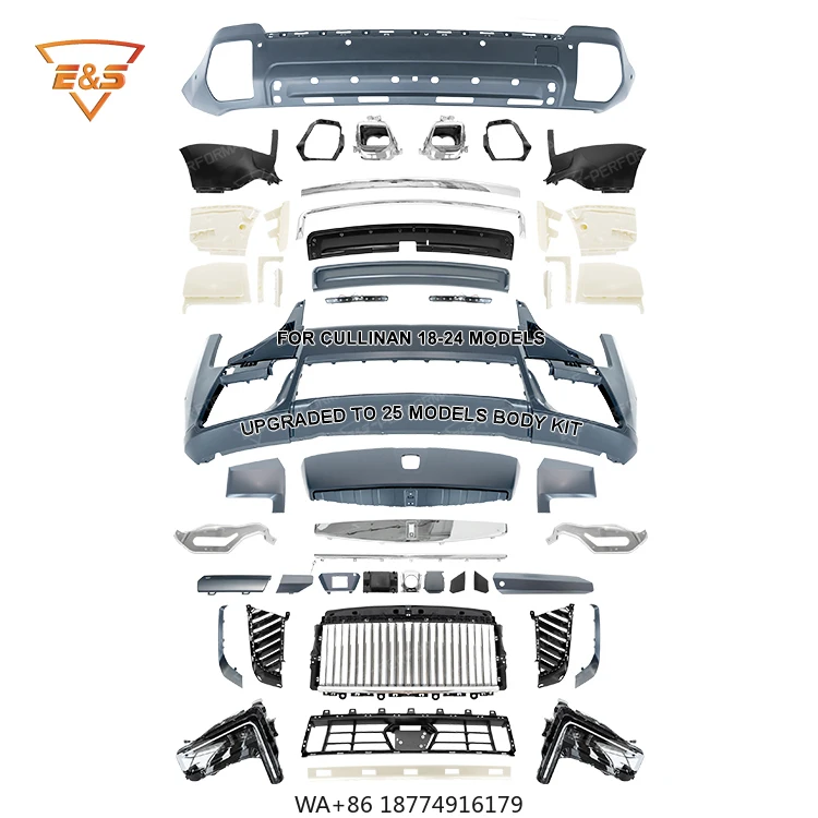 

Professional Repair Upgrade Full Set Front Rear Bumper Headlights Grille Exhaust Black PP Material Polished Finish 100% Fitment