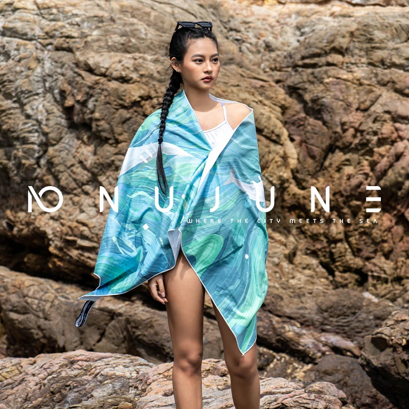Nu-June Unisex Beach Swim Towel Quick Dry Waterproof Portable Sports Travel