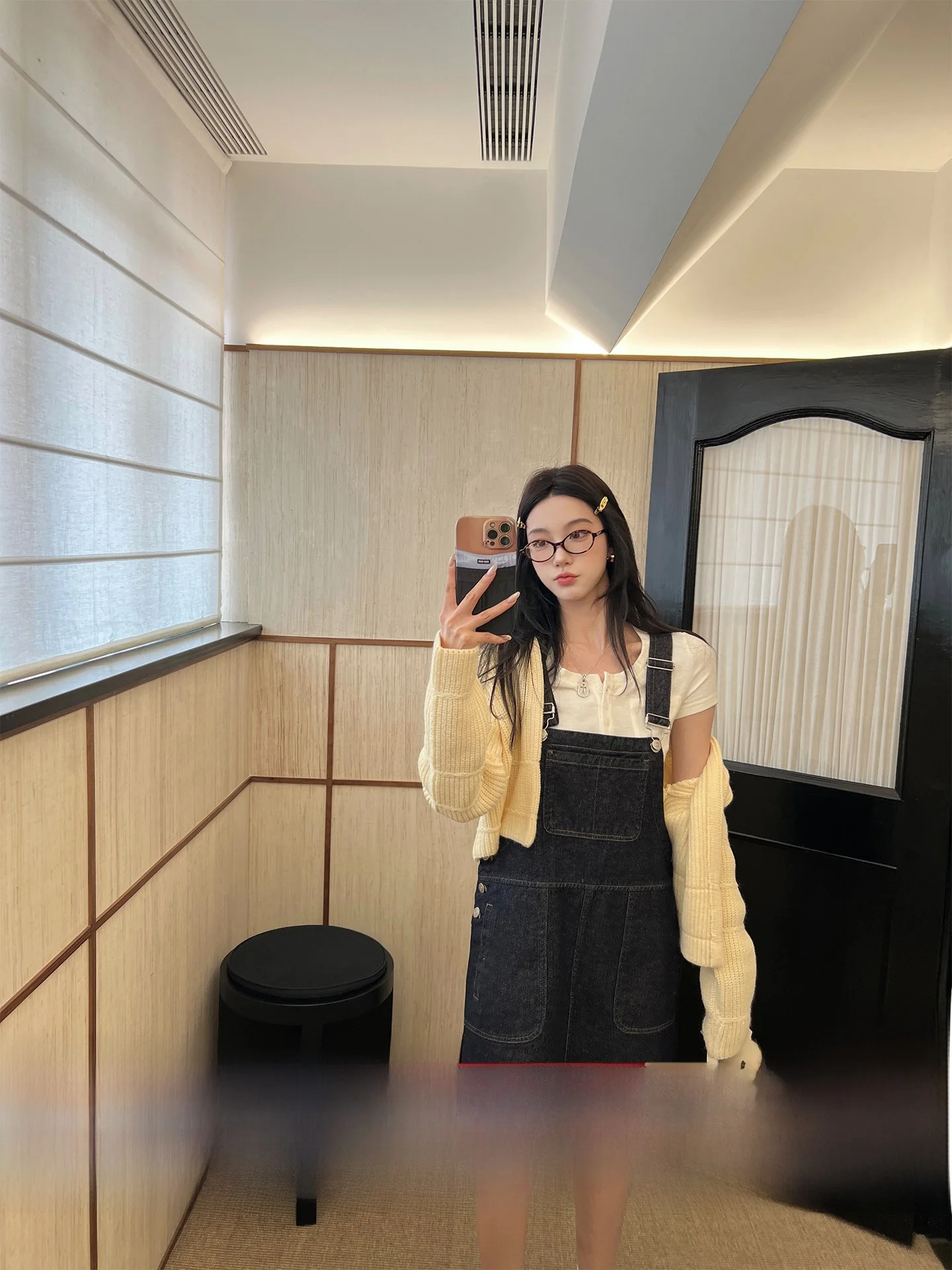 

ort Denim Workwear Vest Dr Retro Sle Long Termism Ladies Casual H-Line Cotton Polyester Blend Skater Dr