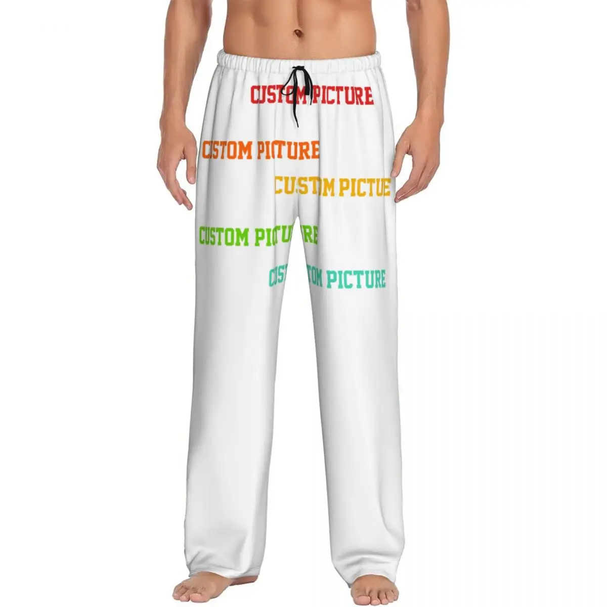 Custom Printed Personalized Custom Photo Logo Pajama Pants Men Customized DIY Print Sleep Sleepwear Bottoms with Pockets