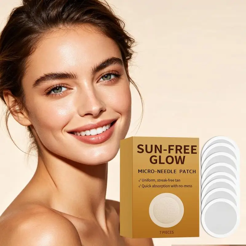 Portable Natural Bronzing Self-Tan Stickers 7/10Pcs Mild Micro-Needle Tanning Patches Quick Sunless UV-Damage-Free Design