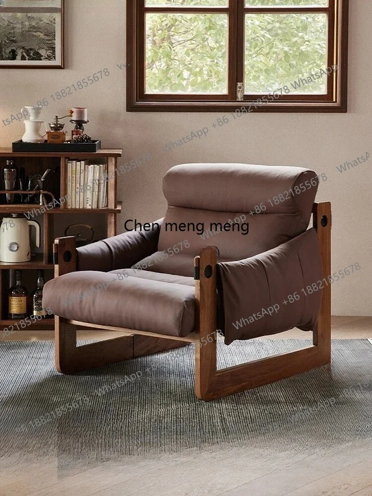 

Z136North American black walnut home single sofa living room leisure chair designer retro mother's arms