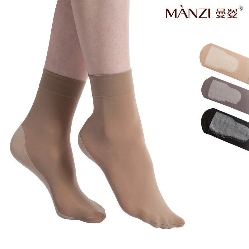 Short Velvet Socks for Women, Bamboo Charcoal Fiber Sole, Antiskid, Antibacterial, Anti-Odor, Thick Nylon Silk,Spring and Summer