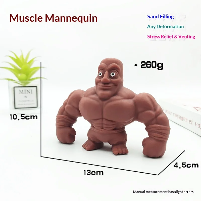 Hot Muscular Squeeze Toy Stress Relief Fidget Toy Soft Sand Filled Funny Stretch Novelty Anti Anxiety For Adult Decompression