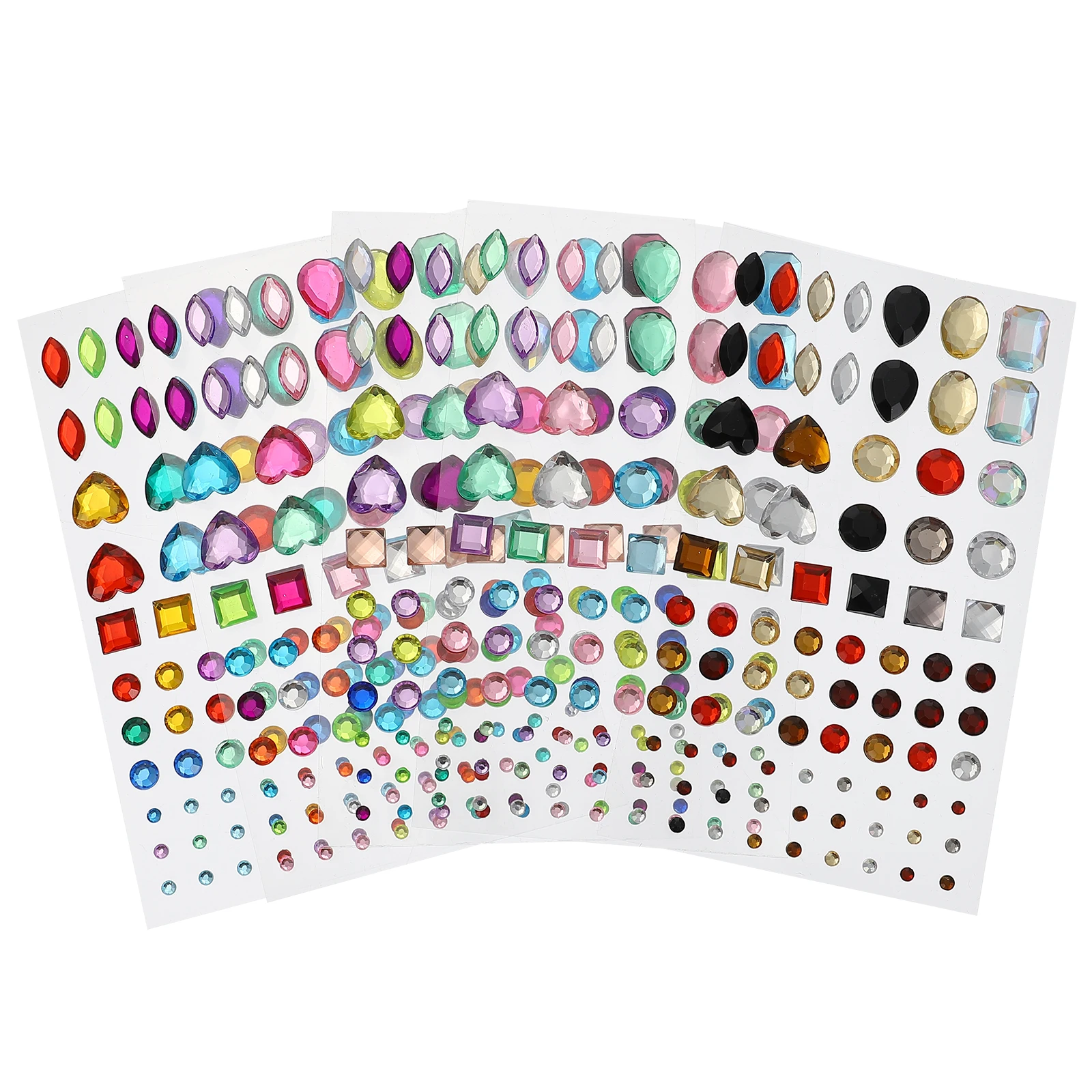 

6 Sheets Acrylic Crystal Stickers 3D DIY Diamond Decorative Handmade Crafts Chic Exquisite Patterns Safe Practical