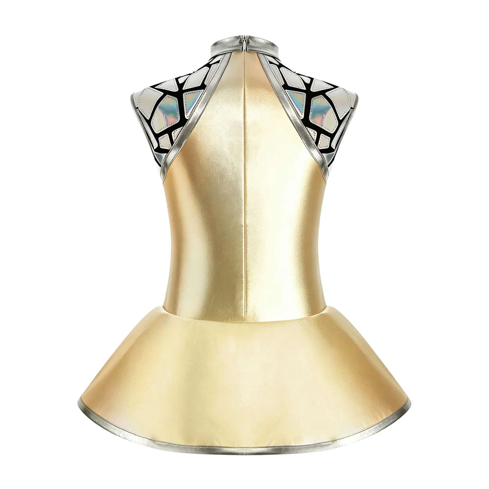 Big Girls Alien Outer Space Astronaut Cutie Dresses Shiny Metallic Sleeveless Sequins Carnival Festival Anime Space Man Costume