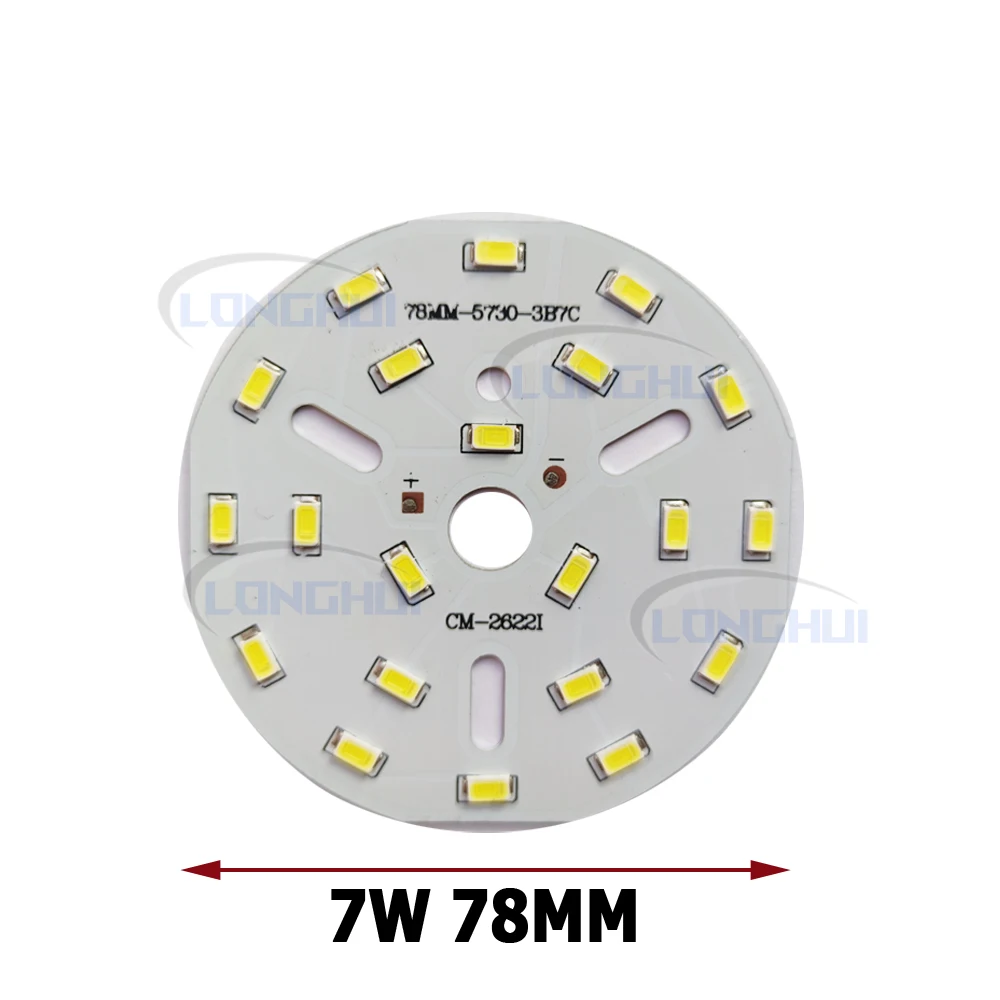 7W SMD 5730 LED Chips 40mm 78mm 280-300mA 21-23V Constant Current Input Light Bead For White/Warm DIY Downlight