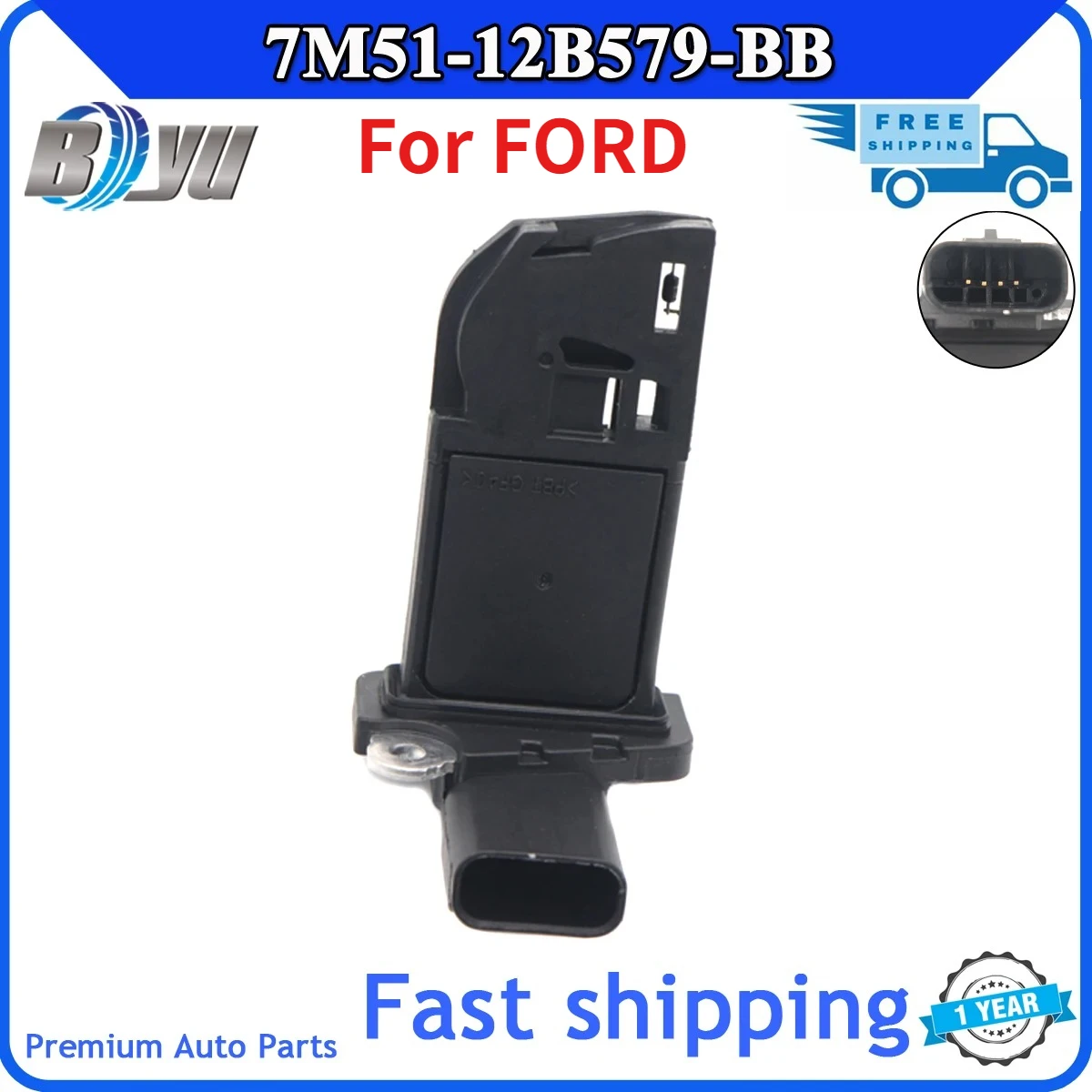

Датчик массового расхода воздуха MAF 7M51-12B579-BB для FORD C-MAX ESCAPE F-650 F-750 FOCUS FUSION FORD TRANSIT VOLVO C30 C70 S40 S80 V50