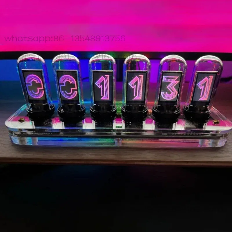 Modern LED Digital Electronic Desk Clock Mechanical Light Tube Design Decorative Gifts