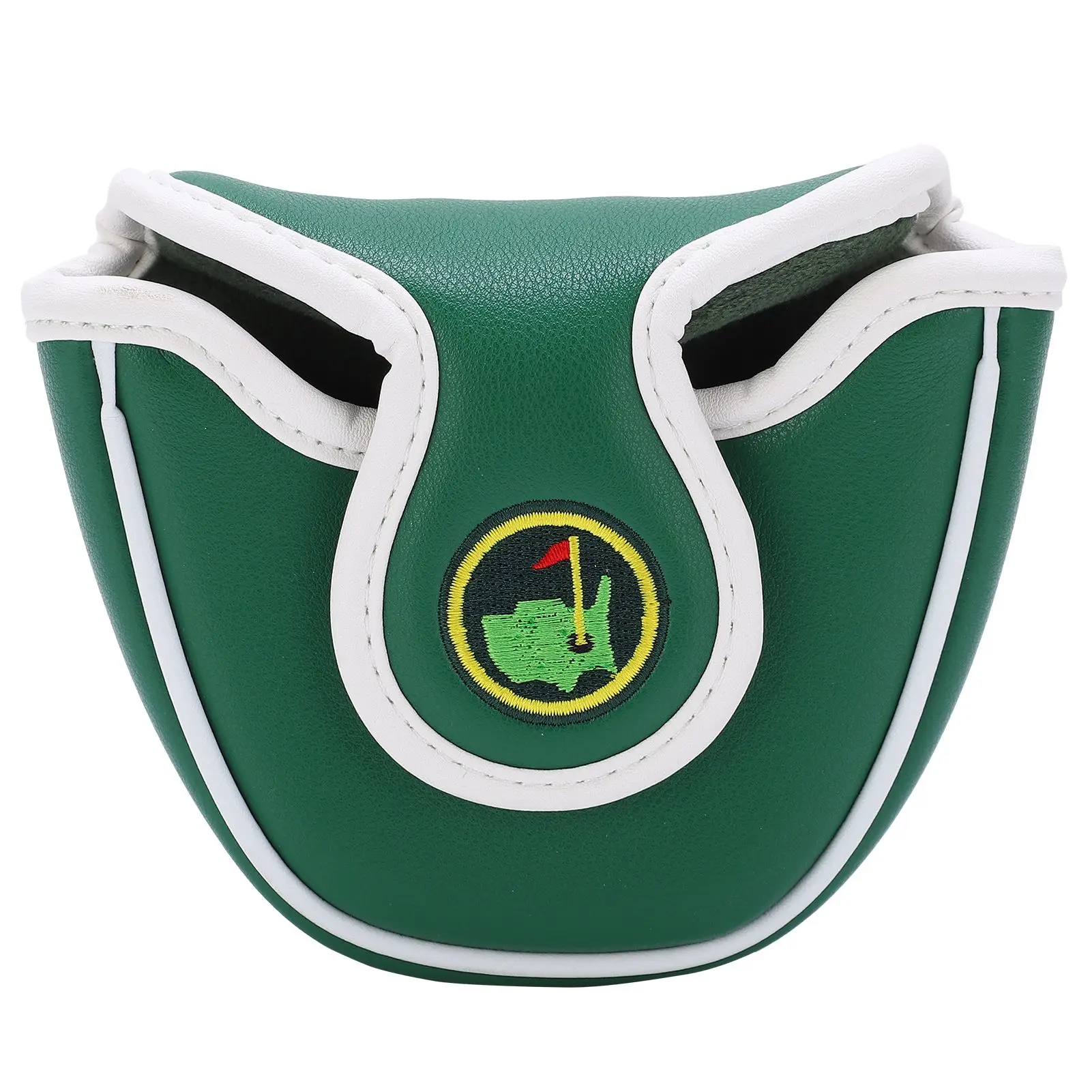 Golf Putter Cover Green Embroidered Cue Protection Cover Semicircle Putter Cover