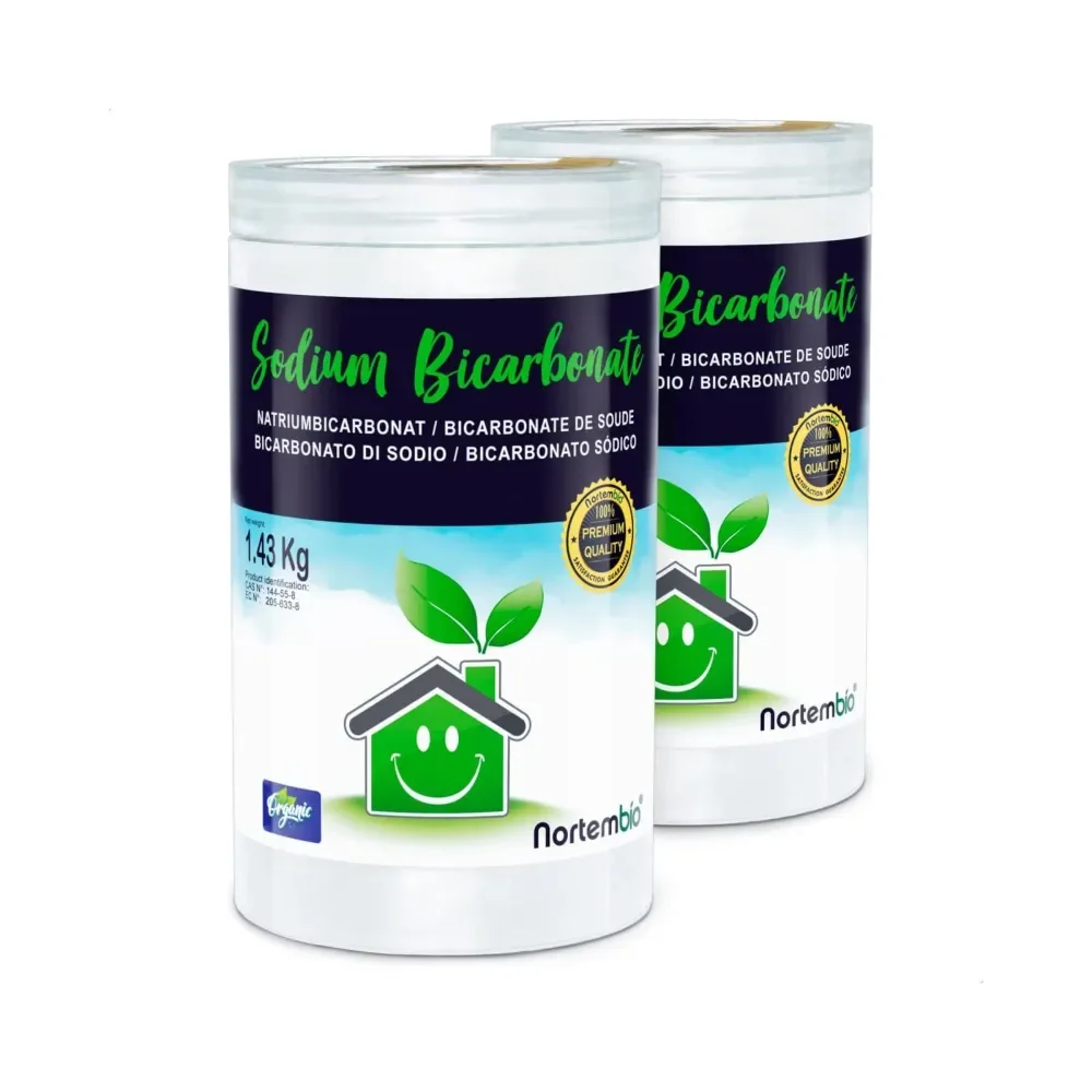NORTEMBIO Bicarbonato de Sodio 100% Natural Pack 2 x 1.43Kg | Quitamanchas, Desodorizador y Blanqueante | E-Book Incluido