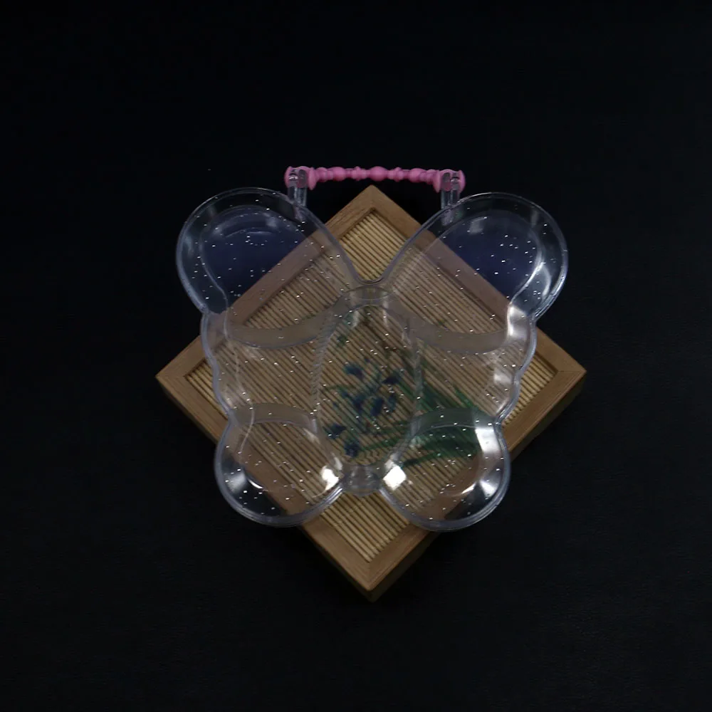 

Transparent Plastic 7-Compartment Handheld Butterfly-Shaped DIY Bead Box Divided Storage Box for Nail Art Supplies Organization
