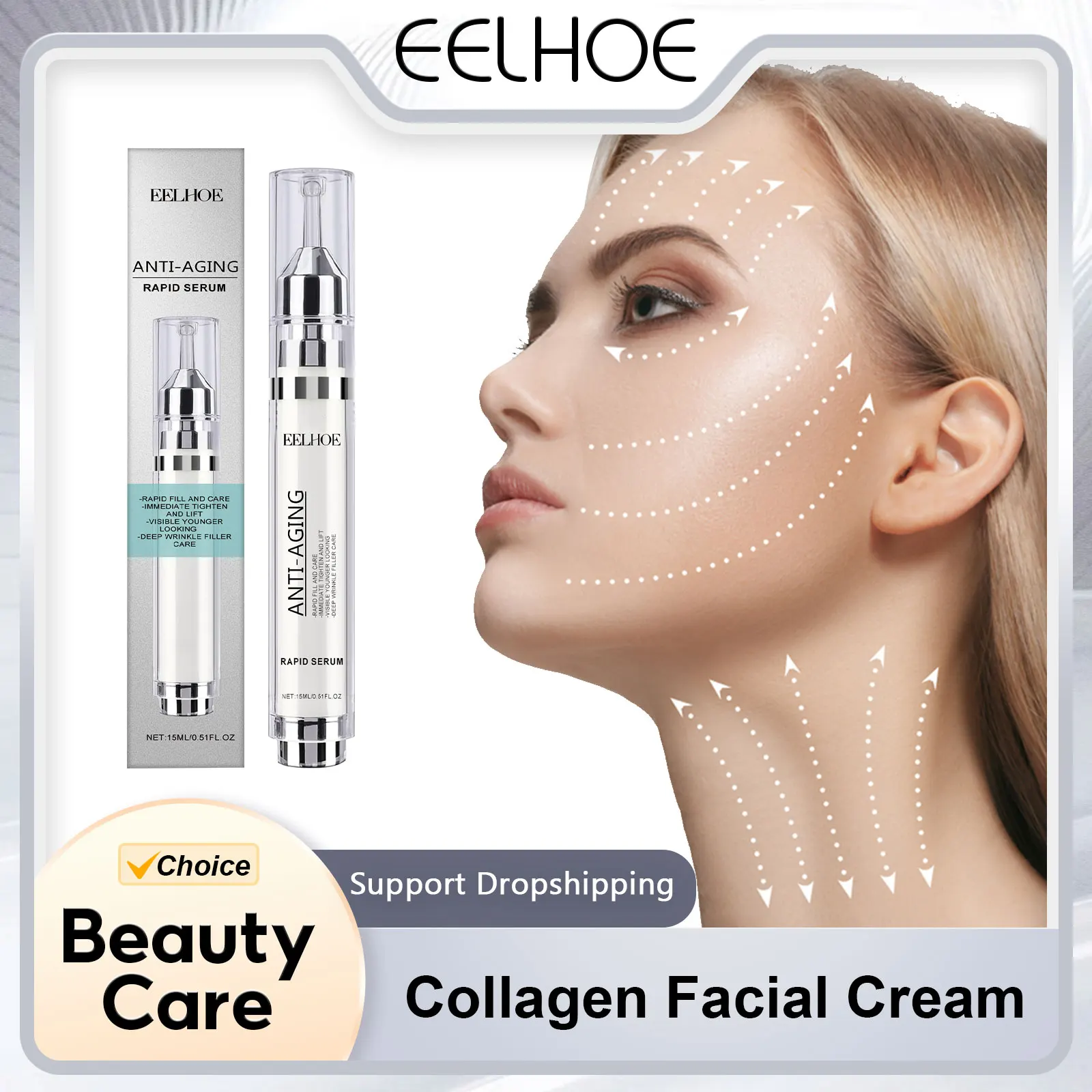 

High Quality Collagen Facial Cream Hydrating Face Firming Rejuvenate the Skin Brightening Creams with Hyaluronic Acid Face 15ml