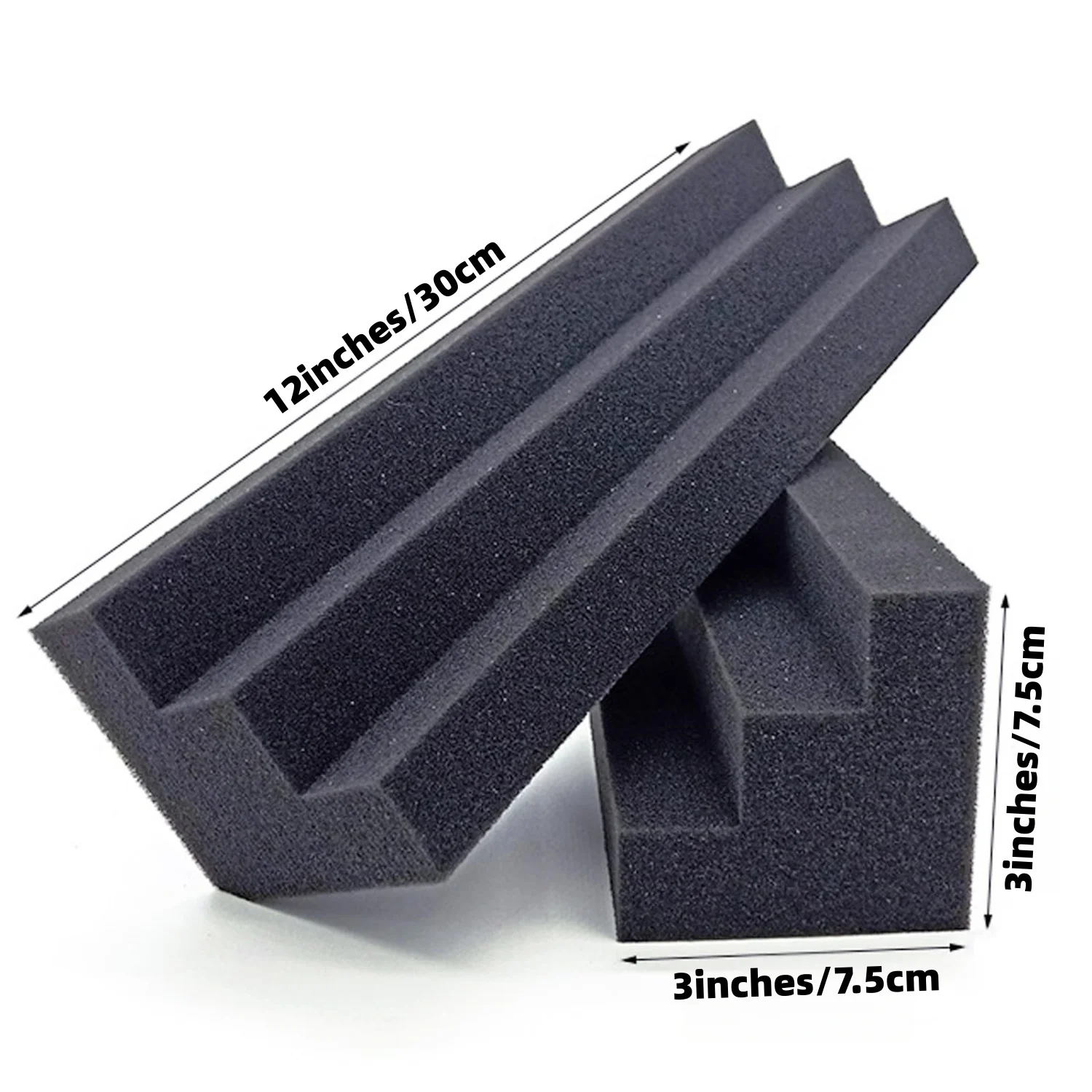 6/12/16/24PCS Corner Bass Trap 3x3x12 Inch Black Acoustic Foam Panels High Density Sound Studio Home Theater Wall Corner Sound