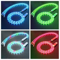 Lumière LED lumineuse USB 3 en 1, câble de chargement rapide pour téléphone, câble lumineux de Type C pour accessoires de téléphone Xiaomi iPhone 5