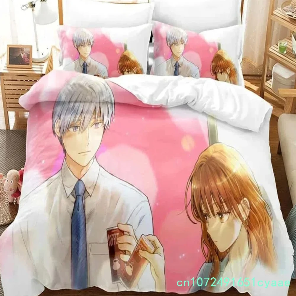 Anime The Ice Guy And His Cool Female Colleague Bedding Set Bedroom Soft Modern Bedspreads Comefortable Duvet Cover Pillowcase