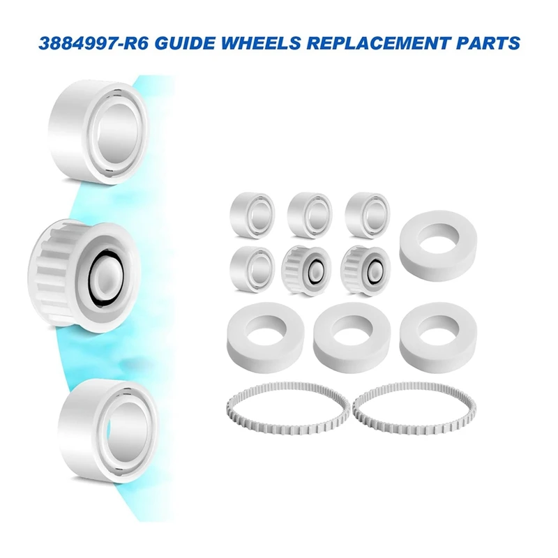 HOT 12 Pcs Pool Cleaner Accessories 4 Climbing Rings Replacement Compatible With 6101611 R4 2 Guide Wheels For Dolphin