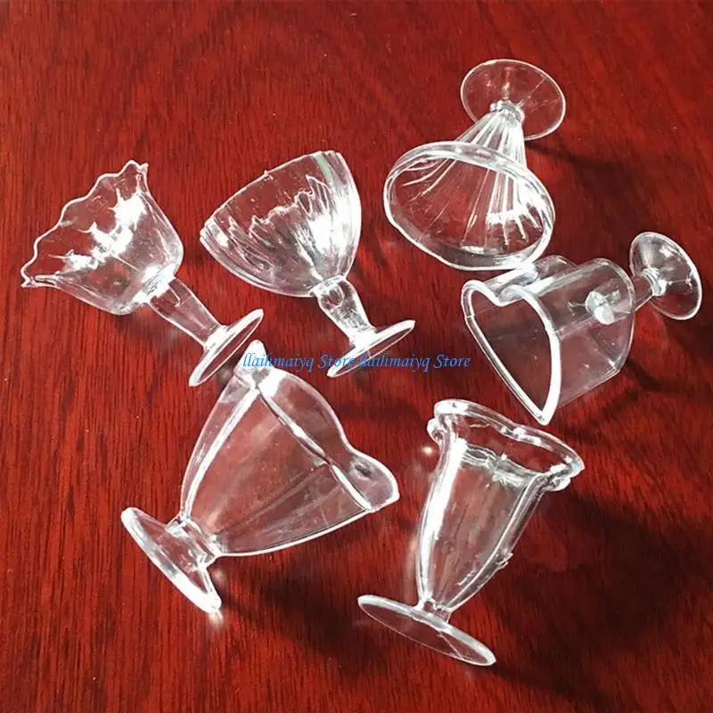573B 12 Sets for Play Cups Diy for Play Accessories Mini Simulation Cup Handmade Ice Cream Cup