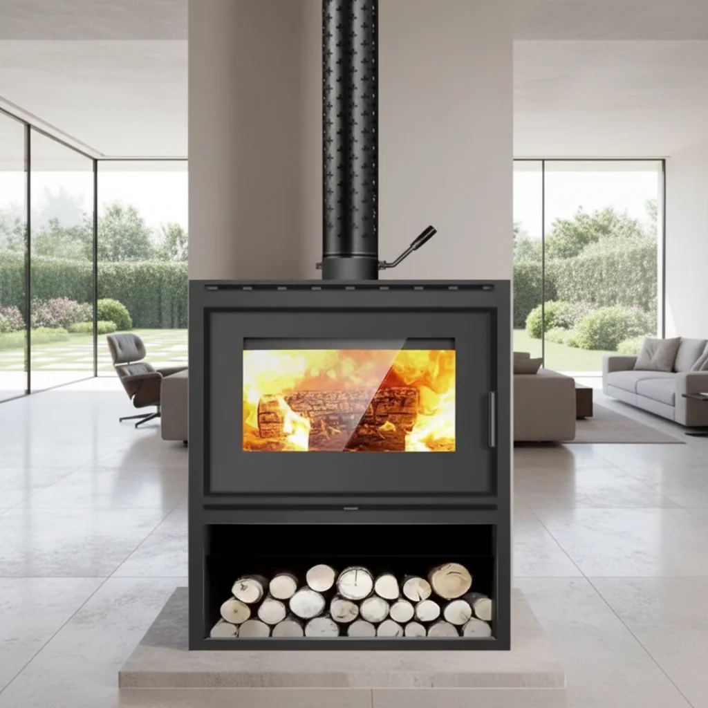 Modern European-Style Wood-Burning Stove for Home Use Real Fireplace Log Burner for Rural Self-Built Houses Iron Heating Furnace