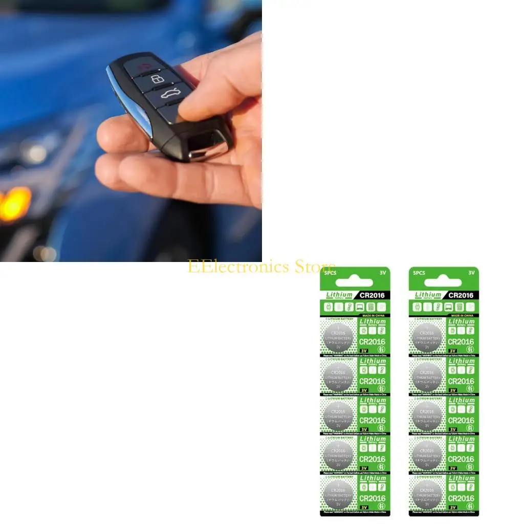 B03C 2 Sheet CR2016 Button Batteries 3V for Household Gadgets Like Alarms, Pedometers, and LED Light Stable Power Supply