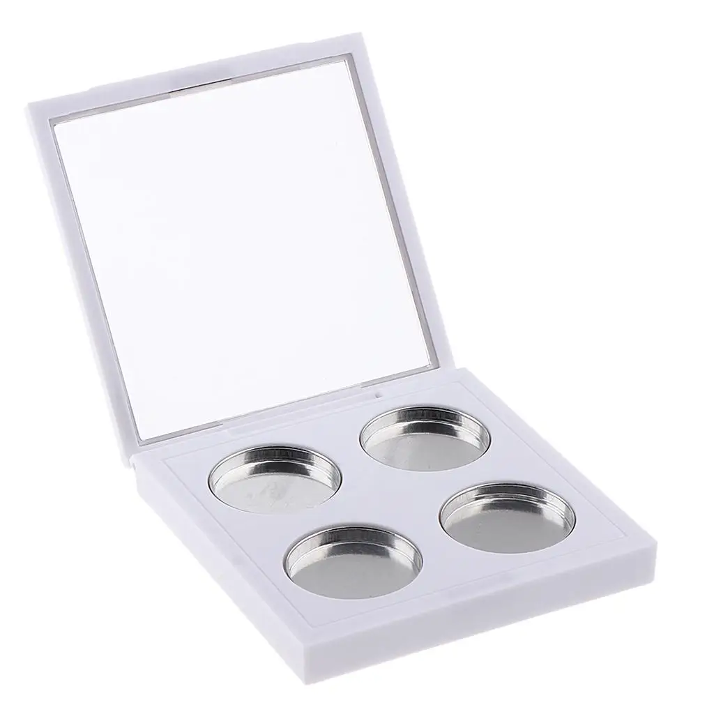 Makeup DIY Empty 4 26mm Round Grids Eyeshadow  Cosmetics  Blush Pressed  Case with Aluminum Pans