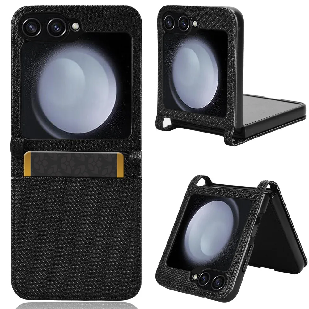 Fashion Flip Diamond Pattern Skin ShockProof PU Leather Cover Samsung Galaxy Z Flip 6 5G Case For Samsung Z Flip6 Phone Bags