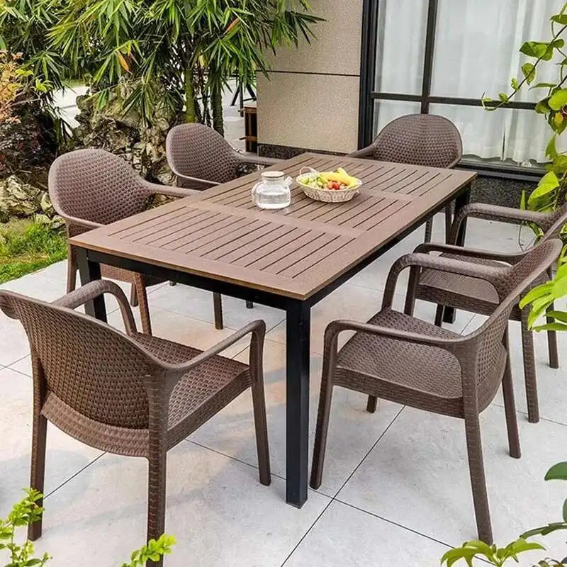 

Courtyard Garden Outdoor Tables Courtyard Modern Nordic Luxury Outdoor Tables Rattan Minimalist Jardin Mobiliario Furniture