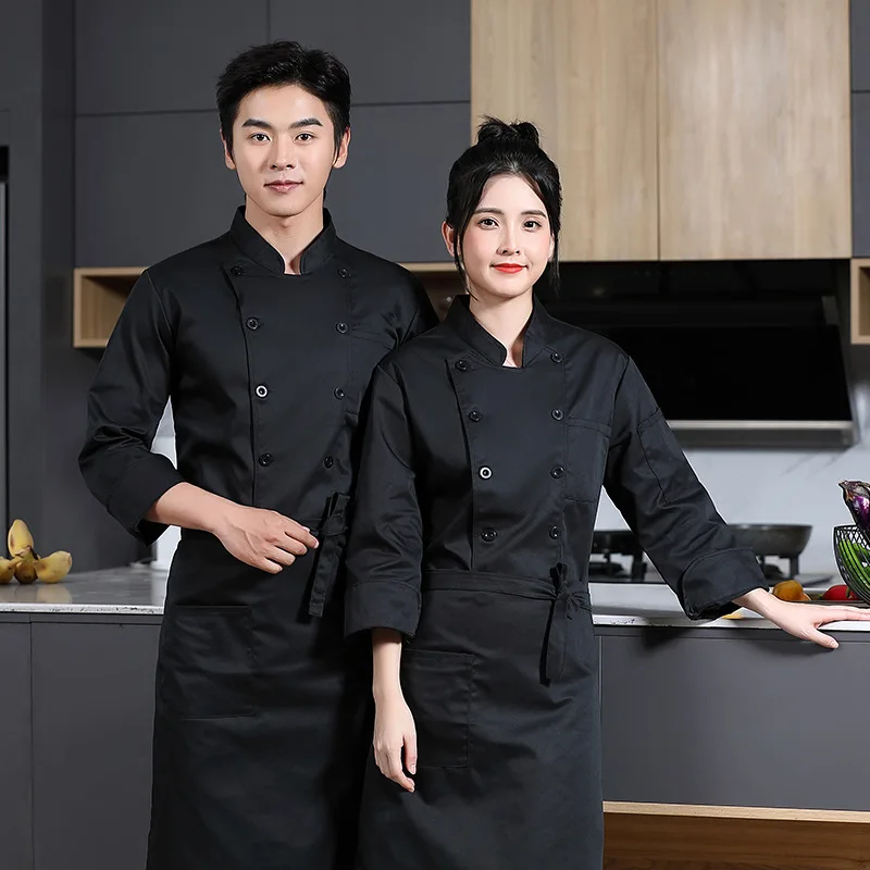 

C238 Unisex Restaurant Uniform Catering Services Cafe Waiter Workwear Cook Jackets Chef Uniforms Waiter Work Wear