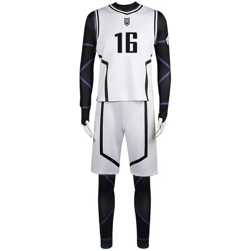 Anime Blue Lock Bachira Meguru Cosplay Costume White Jersey Football Jumpsuit Bodysuit Halloween Carnival Clothes