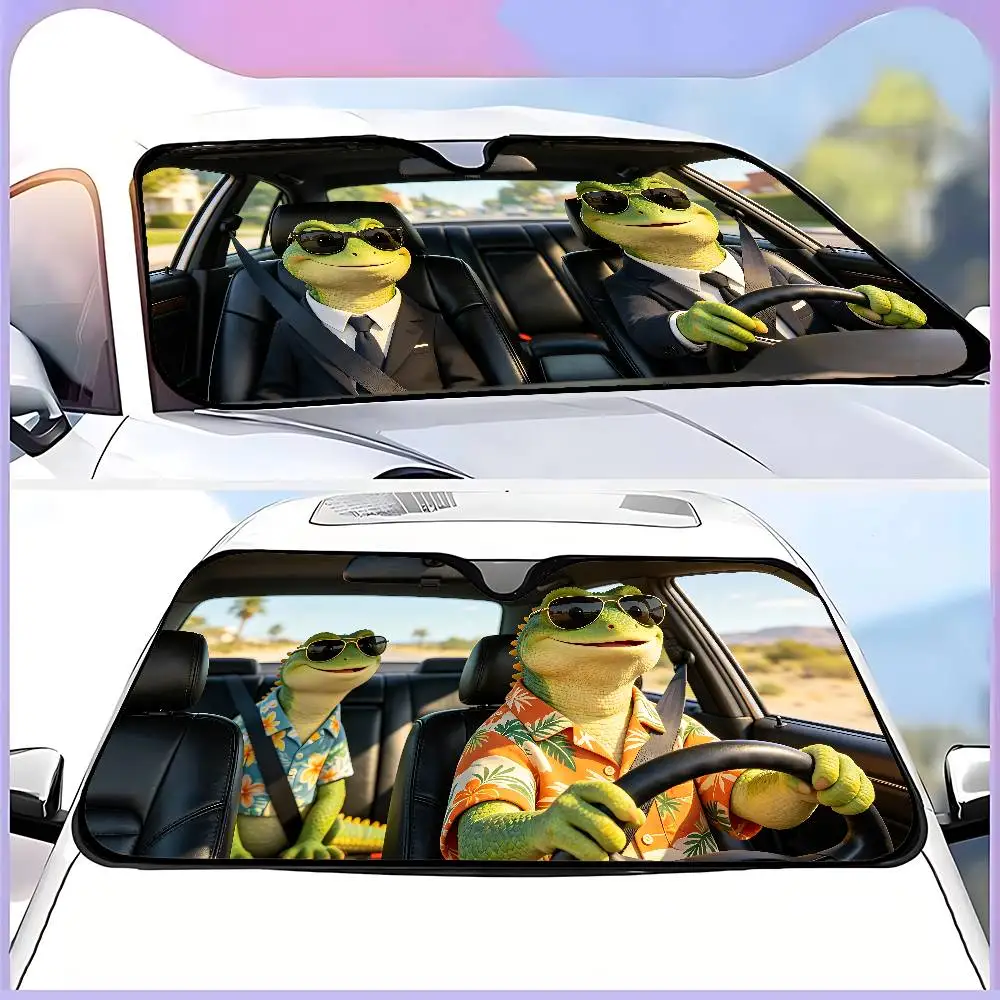Lizard Drive Car SunShade Windshield Funny Sun Shade Foldable UV Ray Sun Visor Protector Sunshade For Front Window