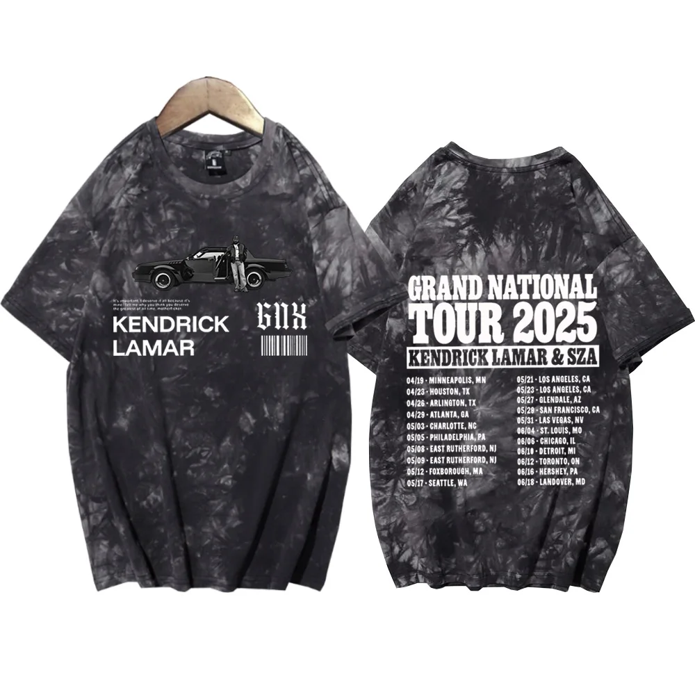 GNX Kendrick Lamar Tour 2025 Tie Dye Shirts Unisex Round Neck Short Sleeve Popular Music T-Shirt Fans Gift