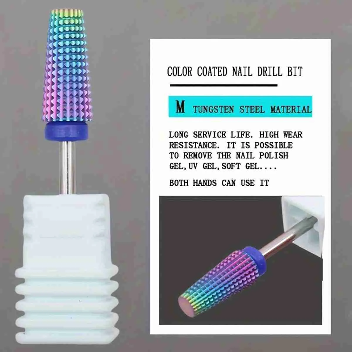 5 in 1 Tungsten Nail Drill Bit Carbide Nail Files Rotate Burr for Electric Manicure Machine Gel Polish Tools Accesories