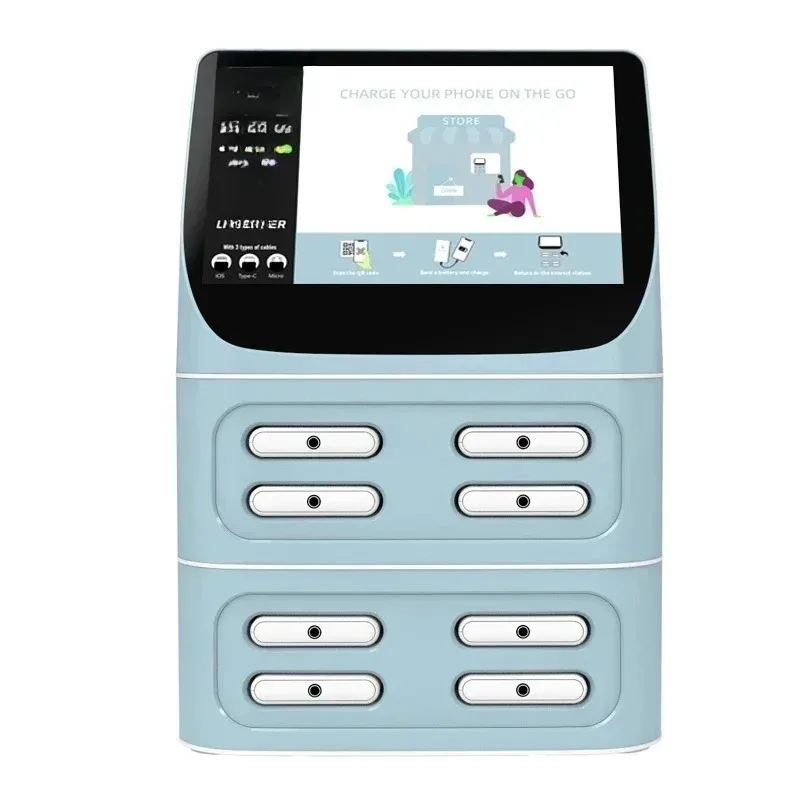 2025Power Bank Charging Station Vending Machine 8slots Cell Phone Shared Power Bank Rental