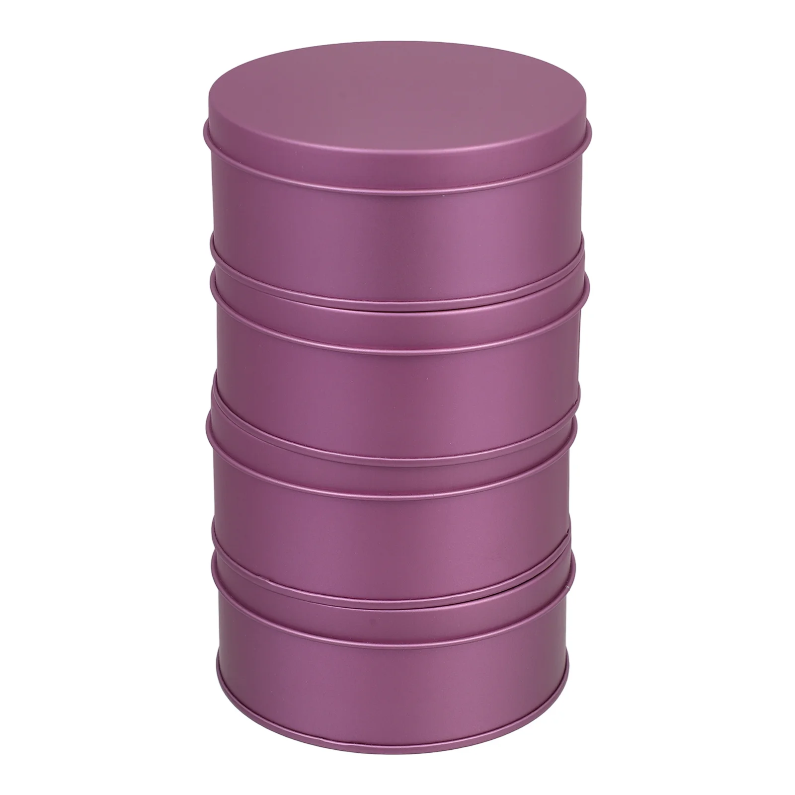 

4Pcs Stylish Round Metal Storage Tins for Baking Goods Candy Dog Treats Leakproof Lid Tinplate Container Home Pantry