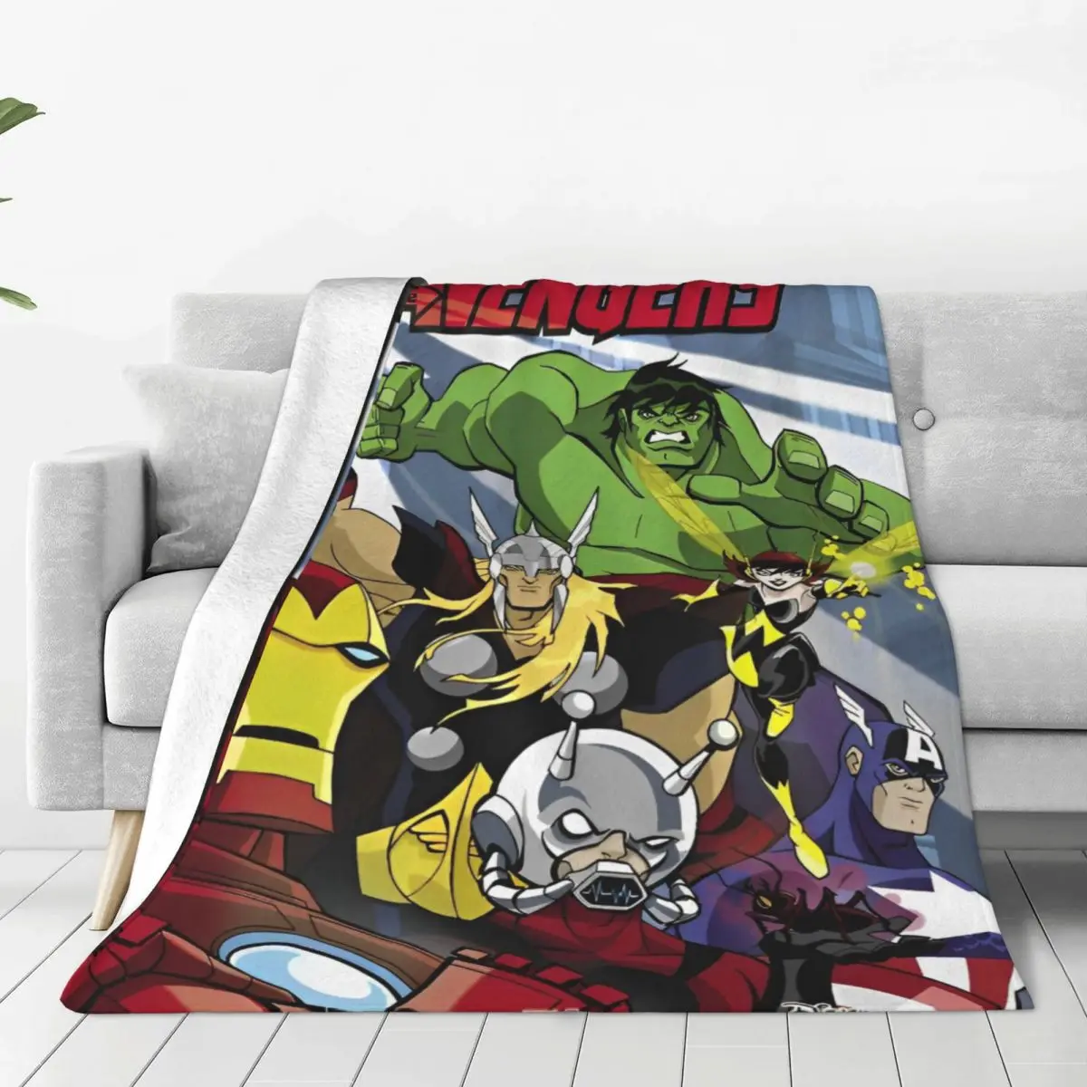 Warm Soft Blankets Picnic Avengers Marvel Assemble Throw Blanket Flannel Bedspread For OutdoorStreet Trend Sofa Bed Cover