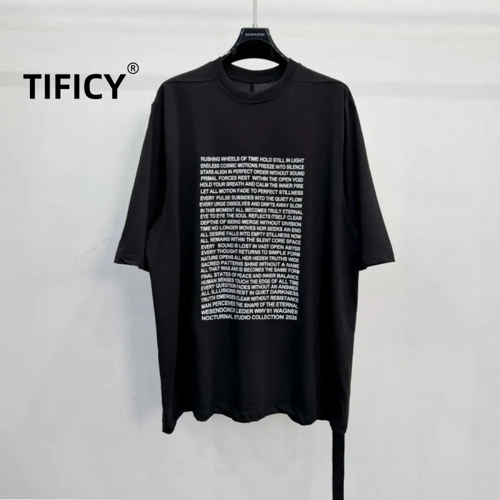 

High Street Cotton RO Dark Style Tees Tshirt Men's Shoulder Short Sleeved New Letter Printed Loose Short Sleeved T-shirt