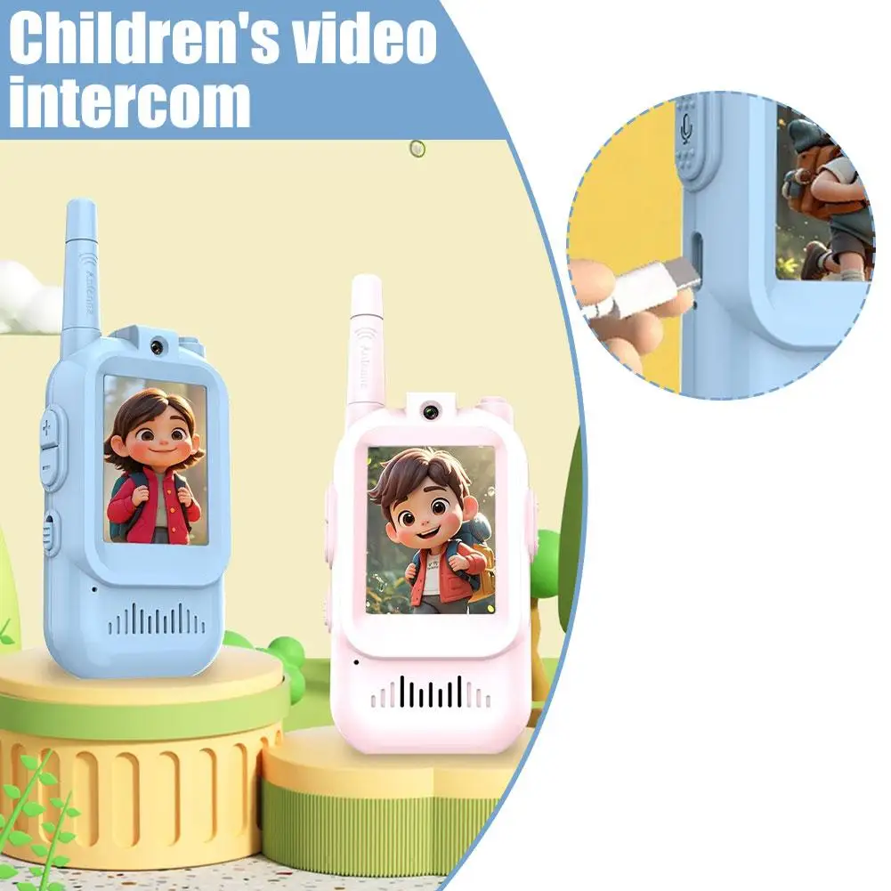 Hot! Kids Long Range Voice Communication for Home and Outdoor Use Rechargeable Video Intercom with Large 2 inch Screen