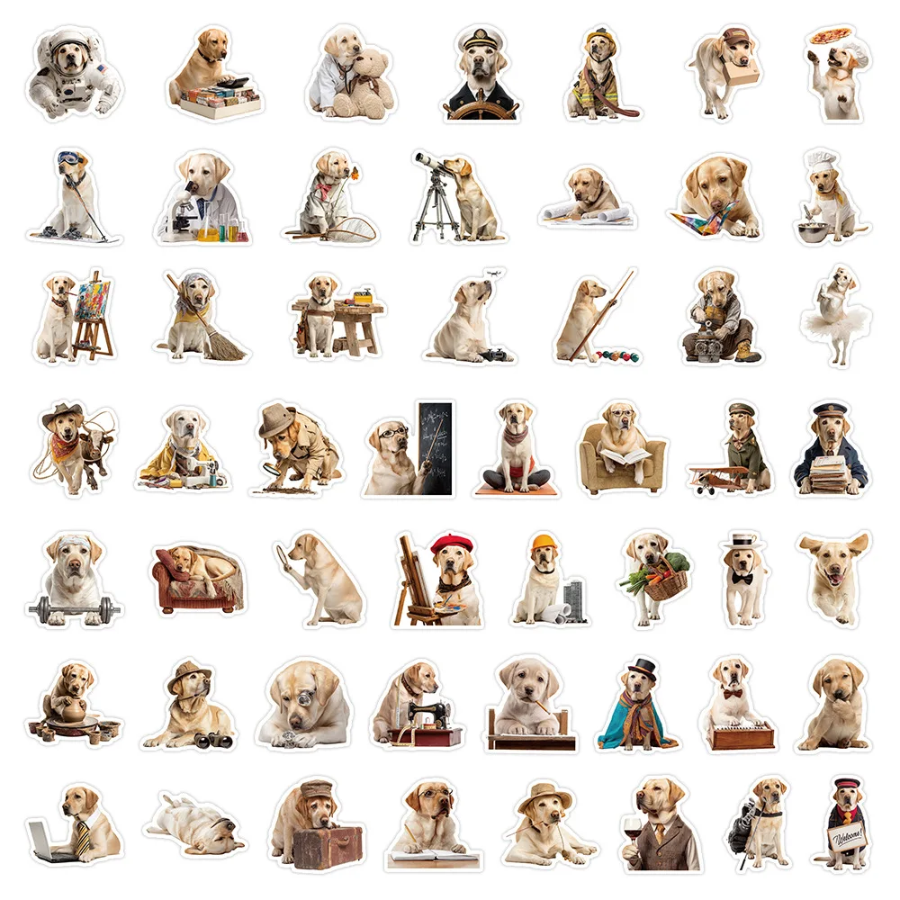 50 pieces of twelve zodiac dog stickers - cute and fun Labrador creative collage for desktop journaling decoration stickers