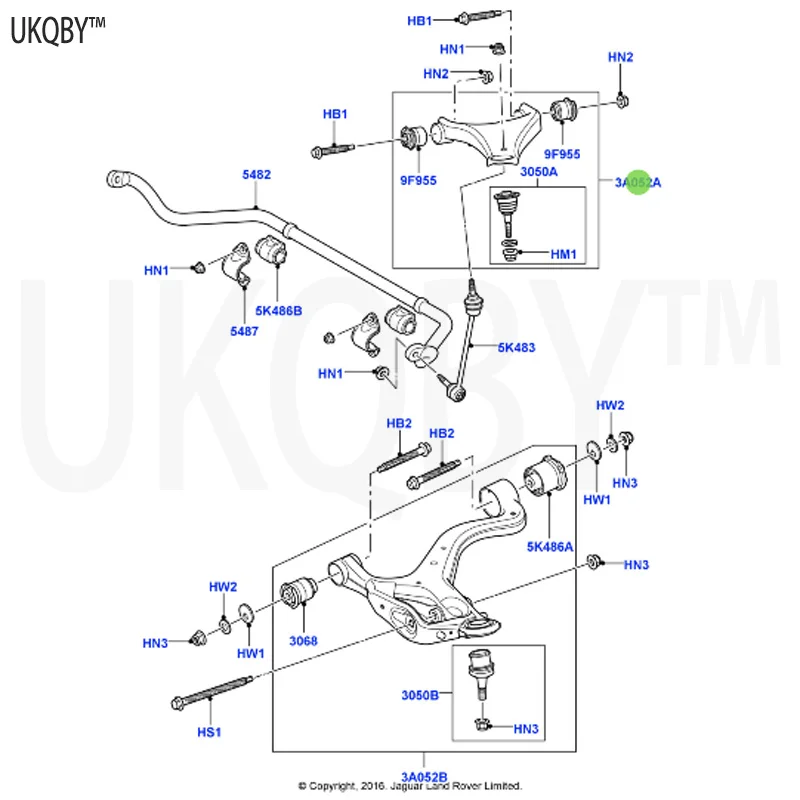 La nd Ro ve r Di sc ov er y 3 2005-2009 CL RBJ500222 Arm Assembly - Front Suspension