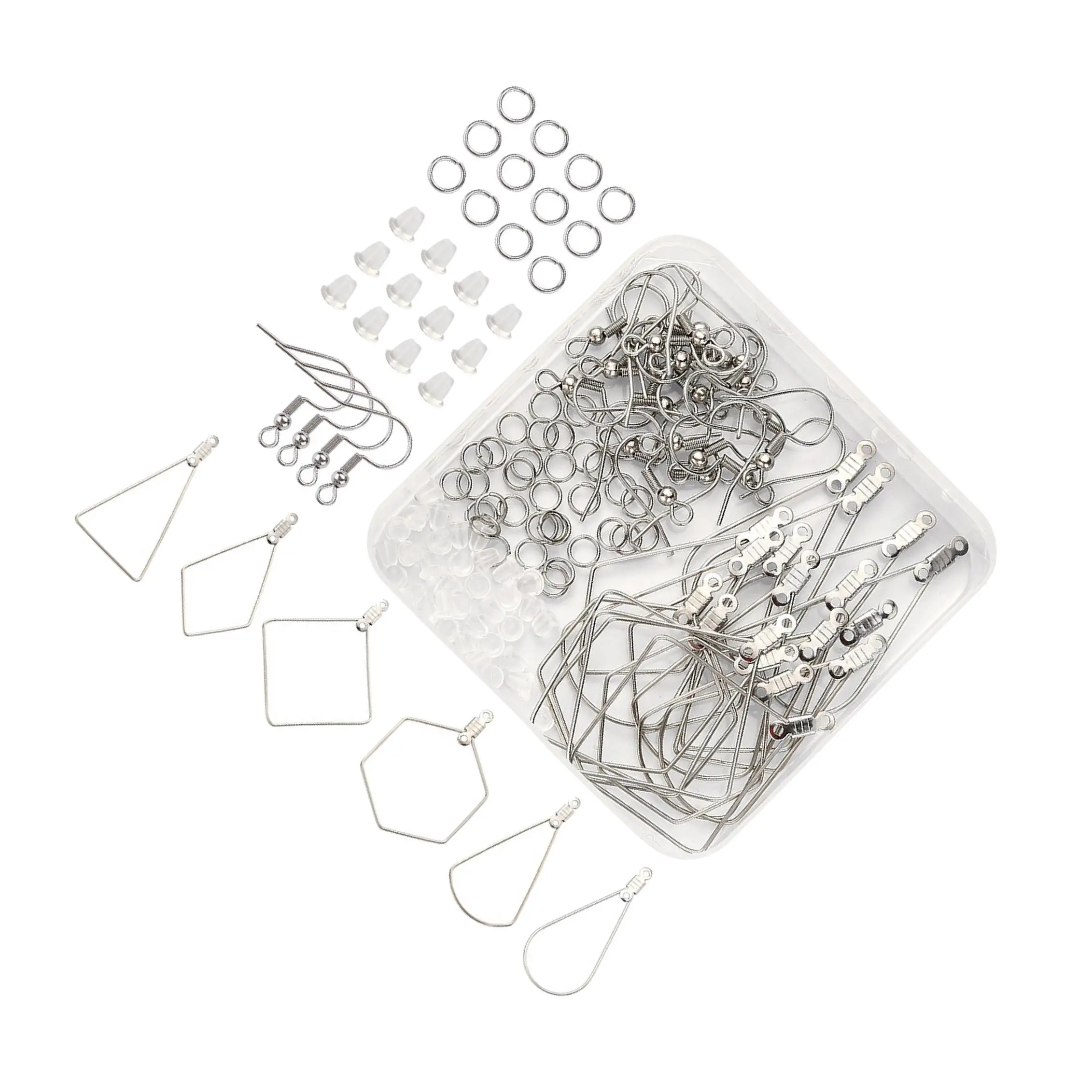 

196Pcs Earring Making Kit Clear Rubber Earring Backs for Jewelry Making