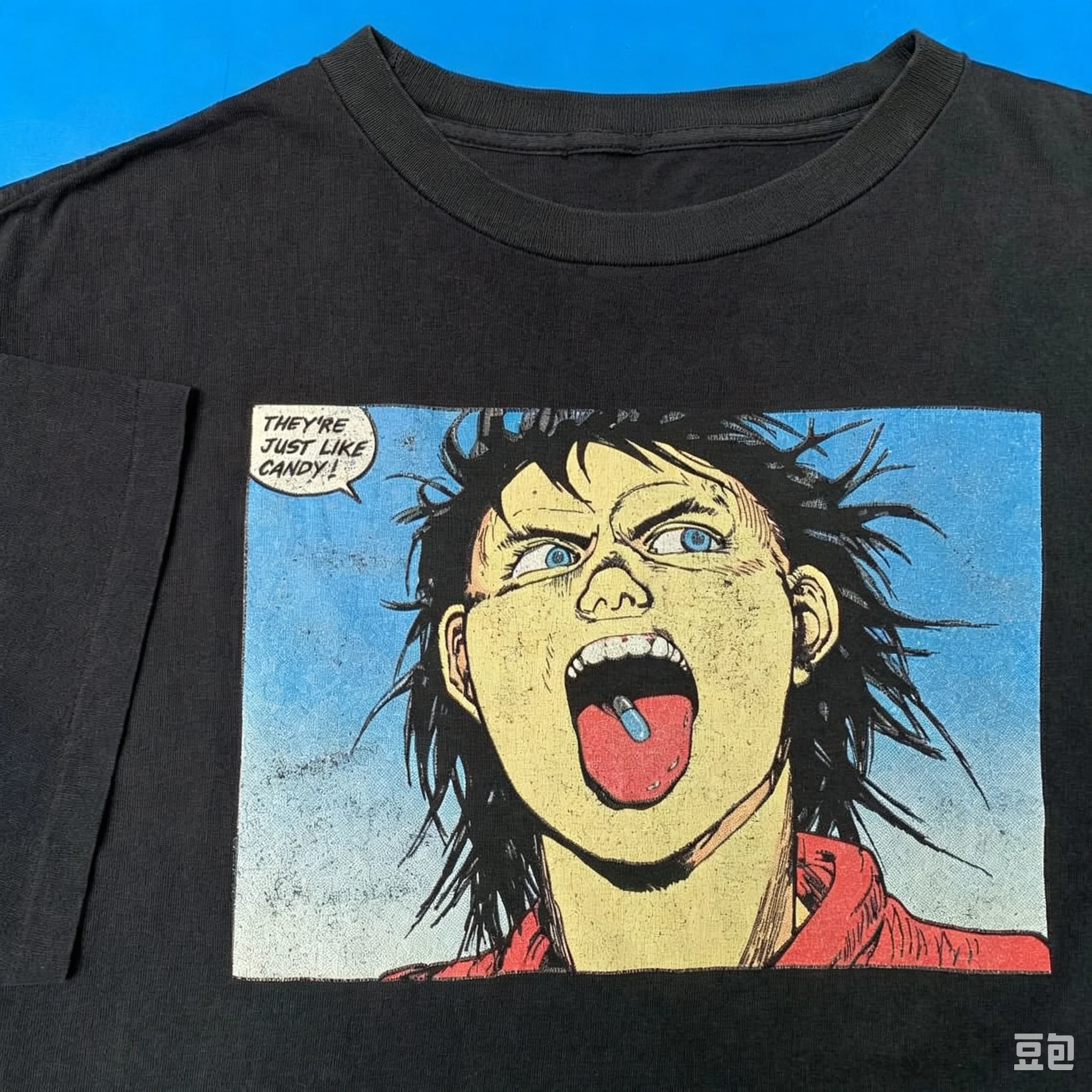 AKIRA They're Just Like Candy Manga Panel T Shirt Vintage Anime Unisex Casual Short Sleeve Crew Neck Retro Streetwear Tee Tops
