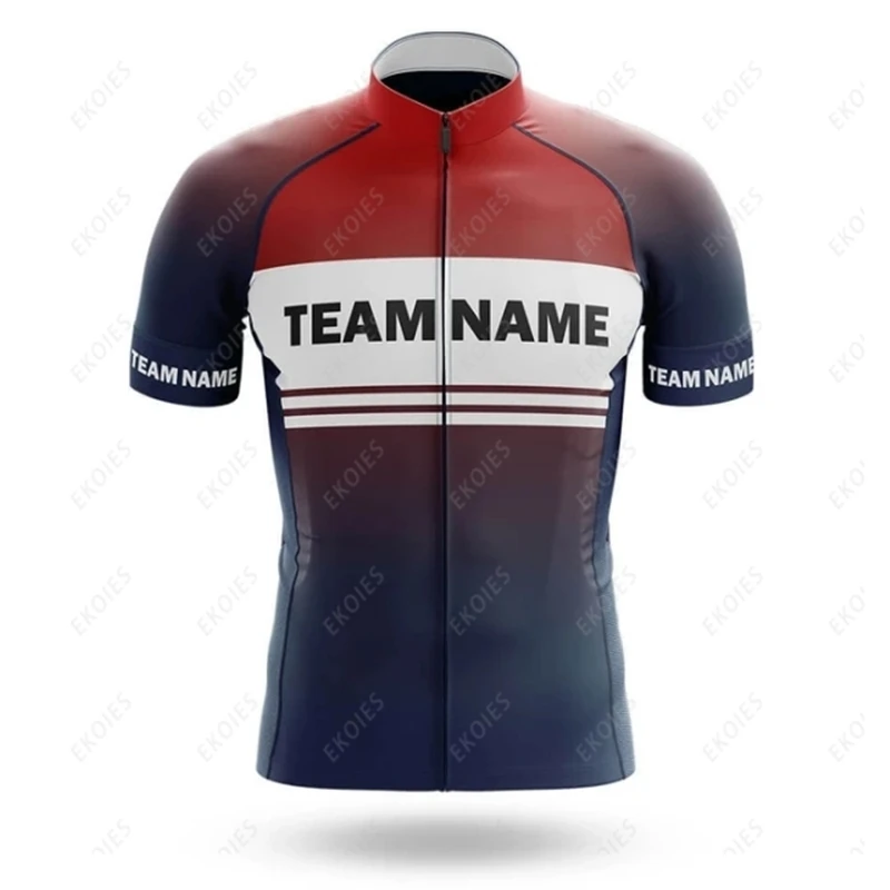 Men ShortSleeve Cycling Jersey Custom Team Name Logo Clothing Summer Breathable Training Bicycle Ride Tops Road Bike Sport Shirt