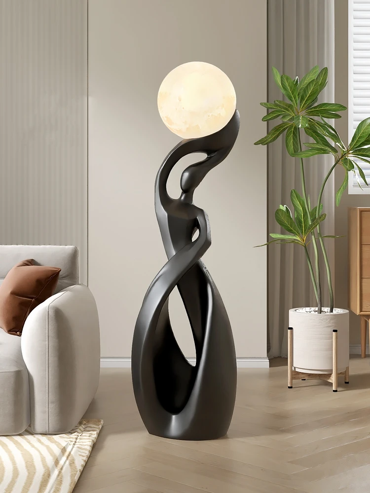 Home Decor Statue Abstract Art Ornaments Nordic Living Room Large Floor Luminous Sculpture Housewarming Gift Interior Figurines