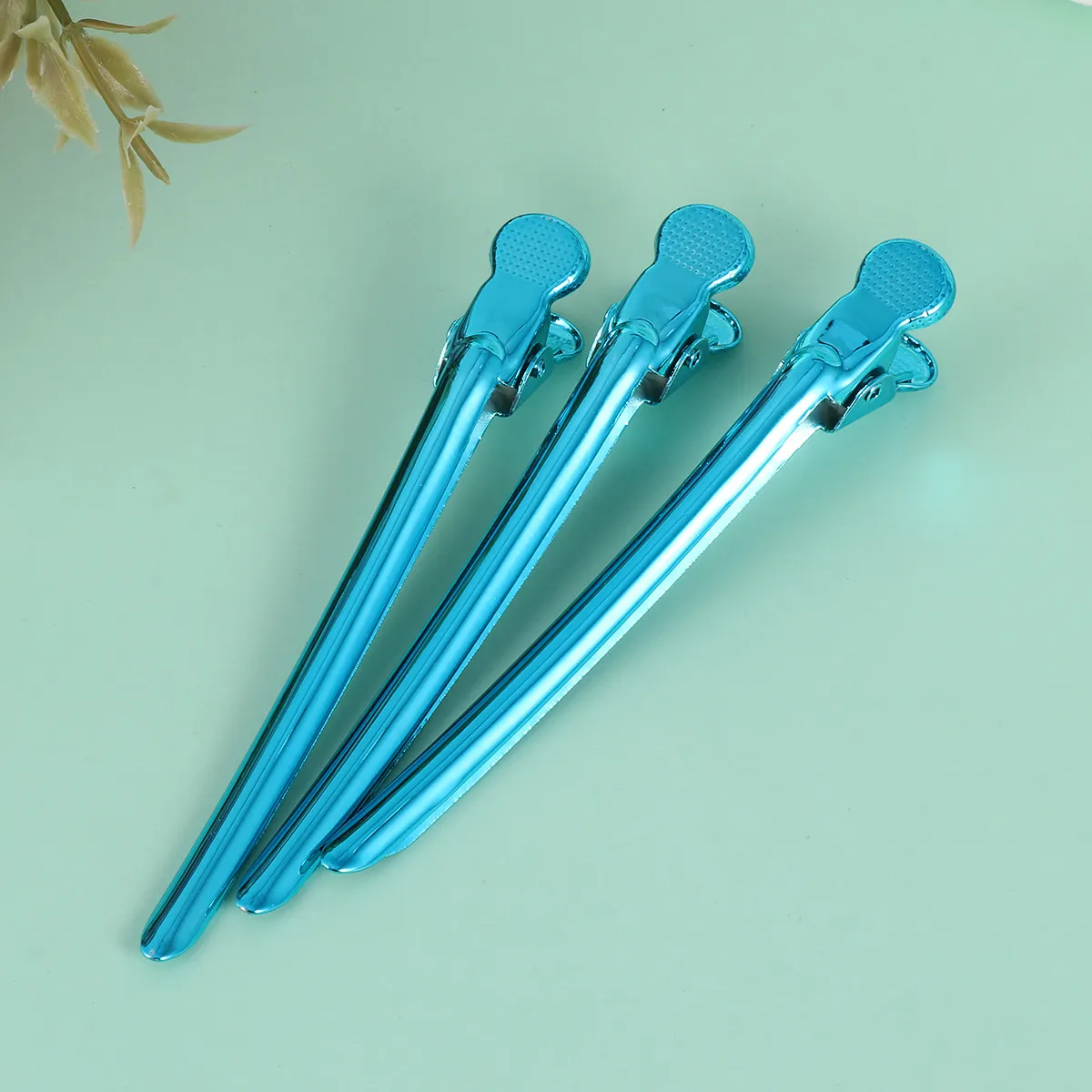 12Pcs Professional Hair Sectioning Clips Stainless Steel Salon Hairdressing Clips Hair Fixing Clamps for Coloring Cutting