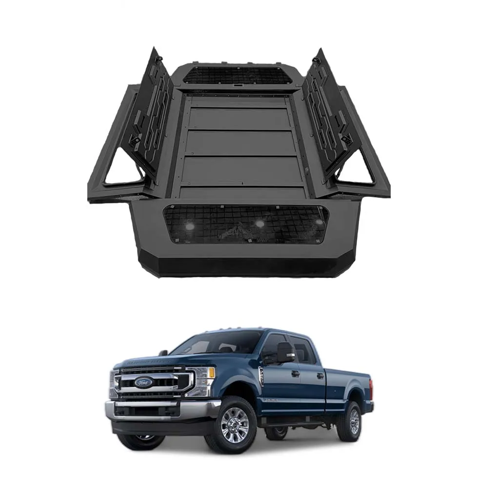 

4x4 Offroad Waterproof Aluminum Hard Top Canopy Pickup Truck Topper Camper Side Steps for Ford F-250 6.8ft 2020