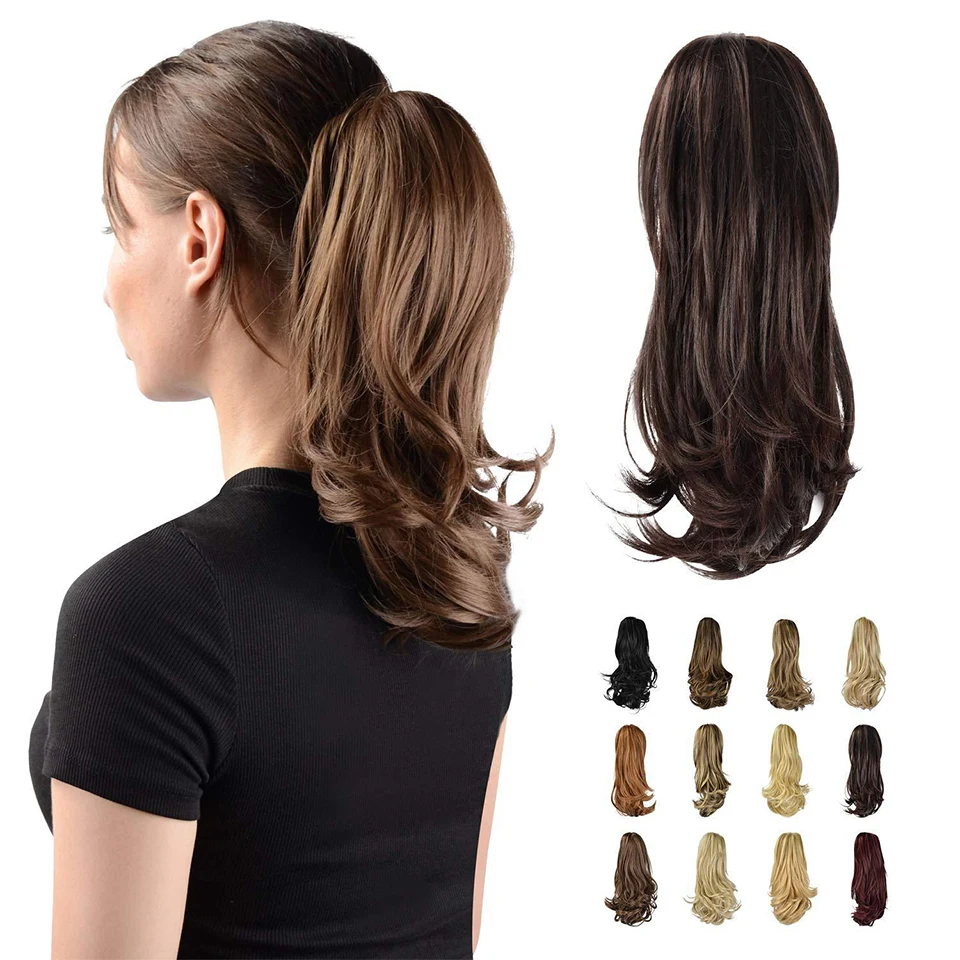 

Synthetic Ponytail Wig Female Big Gripping Clip Type Fluffy High Ponytail Big Wavy Curly Hair Wig Braid