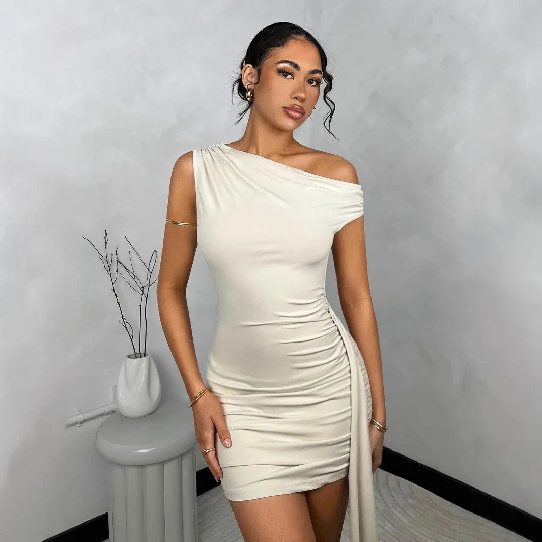 

Sexy Asymmetric Bodycon Dr Pure Color Nightclub Par Women's Faion High Waist Svel ort Skirt Sexy Par Dr